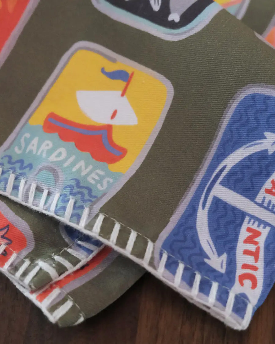 up close of white embroidered hem