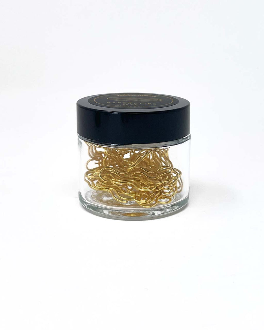 packaged set of 25 gold wavy shaped paper clips