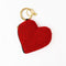 red beaded heart coin purse with gold hardware