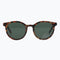 tortoise round sunglasses with dark grey lenses