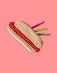 hot dog shaped beaded pencil pouch