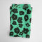 mint tea towel with black floral print