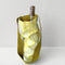 two tone yellow dots wine tote with olive green strap