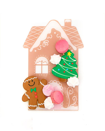 acrylic gingerbread house serving tray