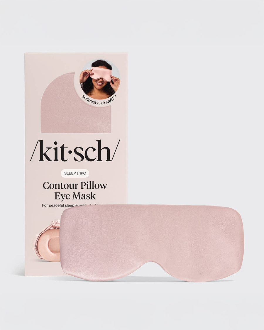 pink satin contour pillow eye mask and packaging