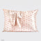 light pink silk pillowcase with brown dainty crown print