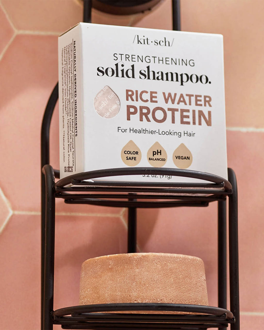 strengthening rice water protein solid shampoo bar