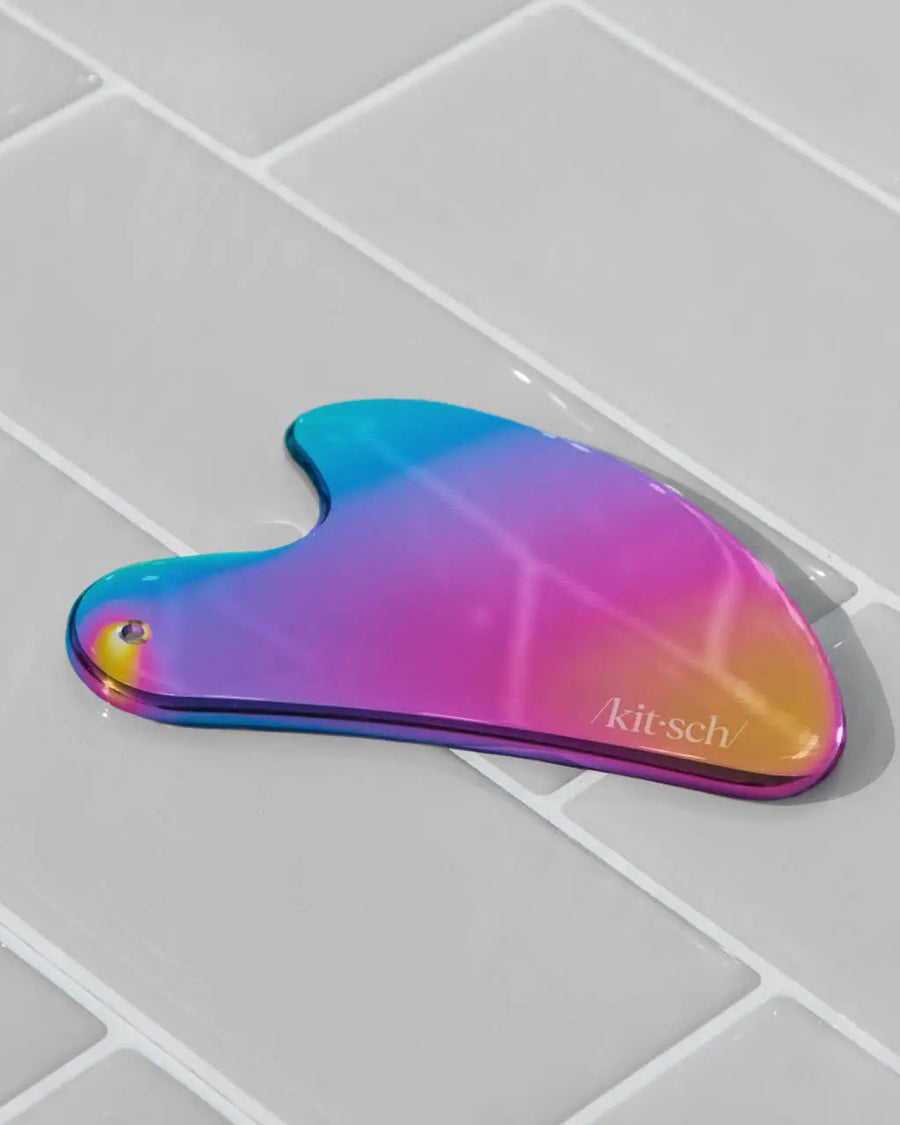 Iridescent stainless steel gua sha