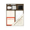 packaged personal library kit: 20 self-adhesive pockets and checkout cards, date stamp and inkpad, pencil