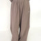 model wearing mushroom cotton wide leg pants with side inlets