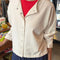model wearing naturel snap front cotton cardigan