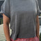 model wearing heather grey relaxed fit tee