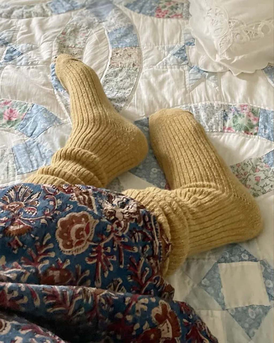 long mustard socks