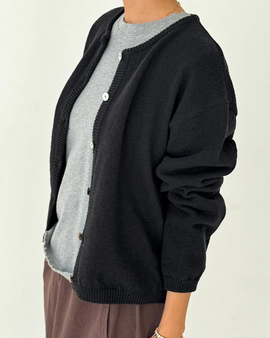 Cotton Leila Cardigan - Black – ban.do