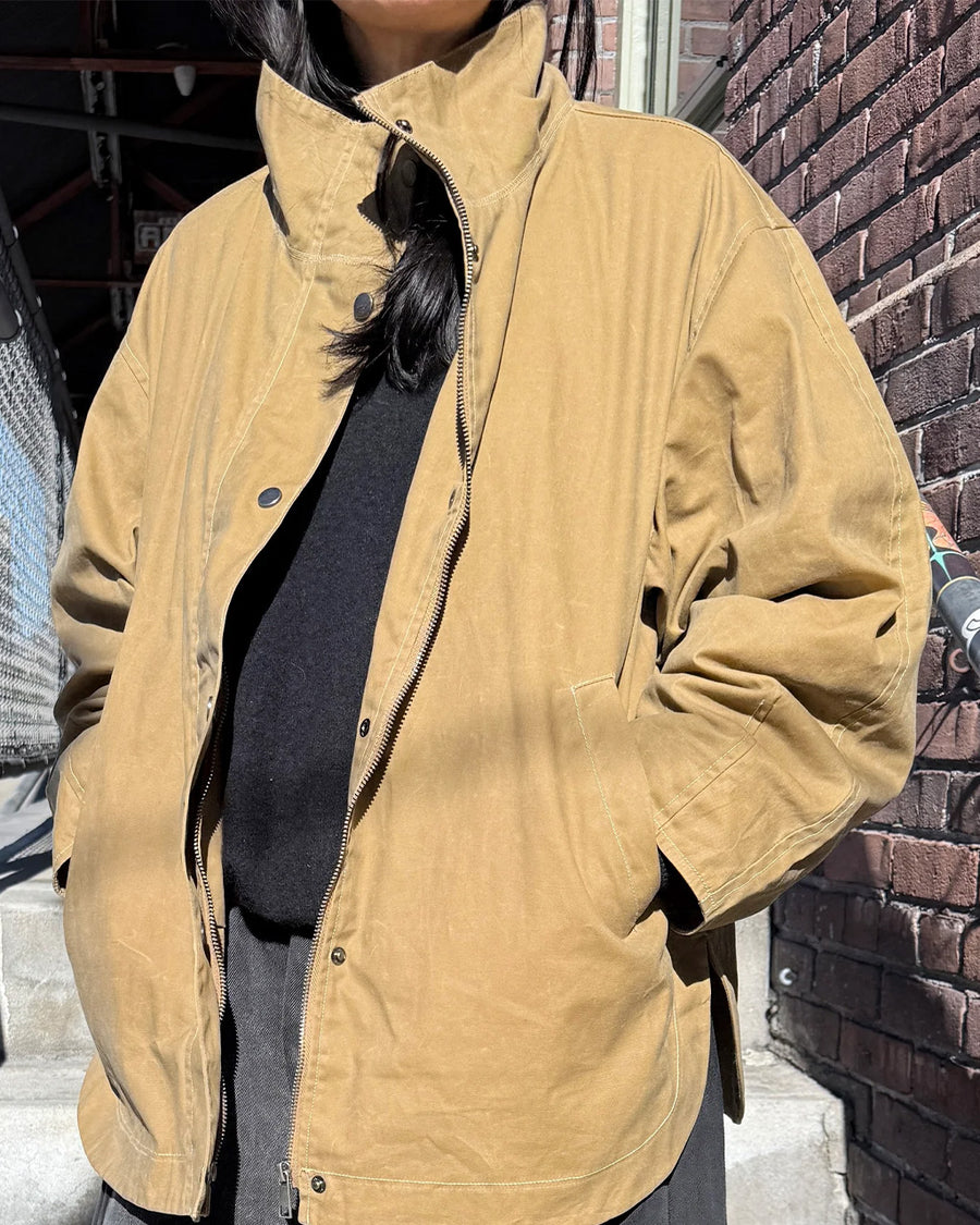 【A.subjjject】CottonNylonOverCollarJacket Blair Waxed Cotton Jacket - Khaki – ban.do