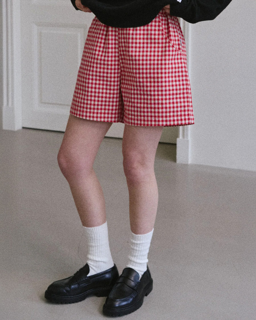 City Shorts Red Gingham – - Main Image