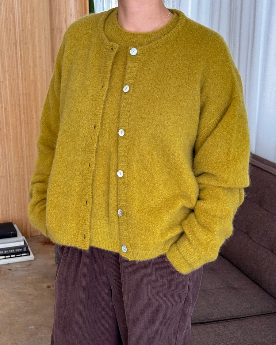 Leila Mohair Cardigan - Bistro Yellow