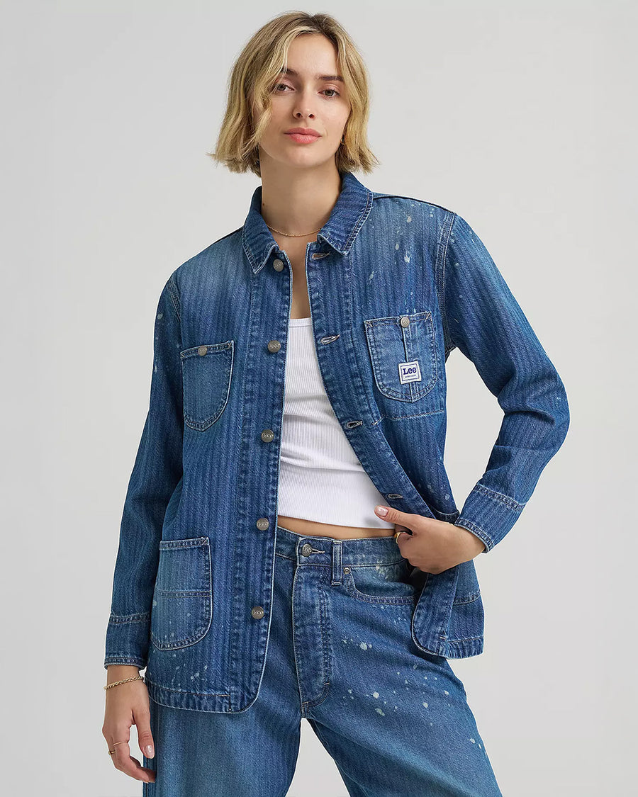 Bleach Splatter Stripe Chore Jacket - Dream Of Me – ban.do