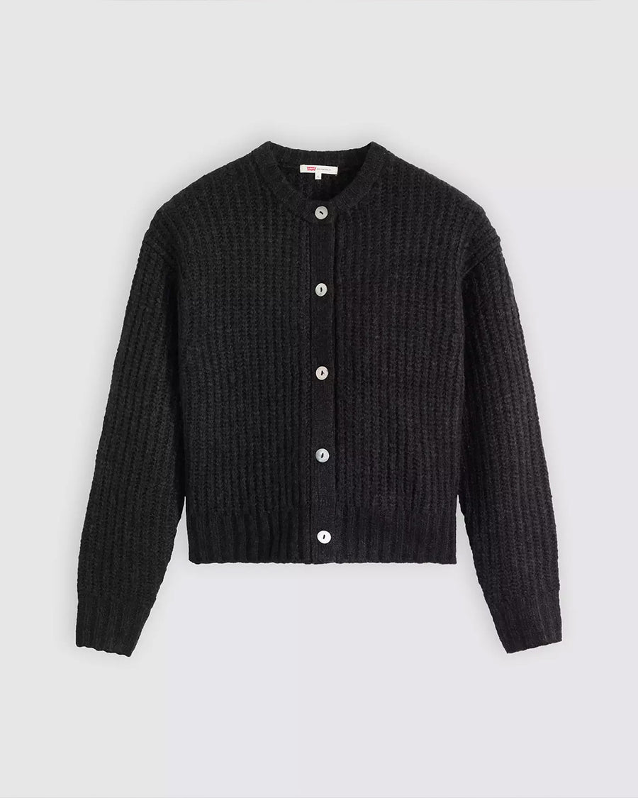 Luna Shell Button Cardigan - Anthracite Night