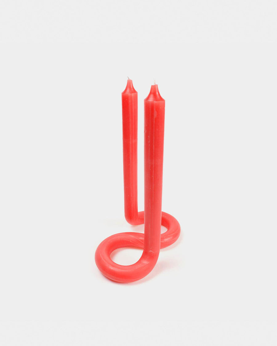 red double ended twist candlestick