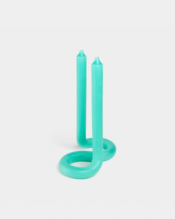 turquoise double ended twist candlestick