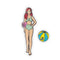 malibu beach misha with mint swimsuit and yellow and teal beach ball pins