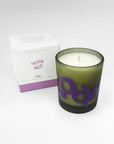 herb scented candle and box