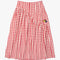 red and white gingham midi skirt