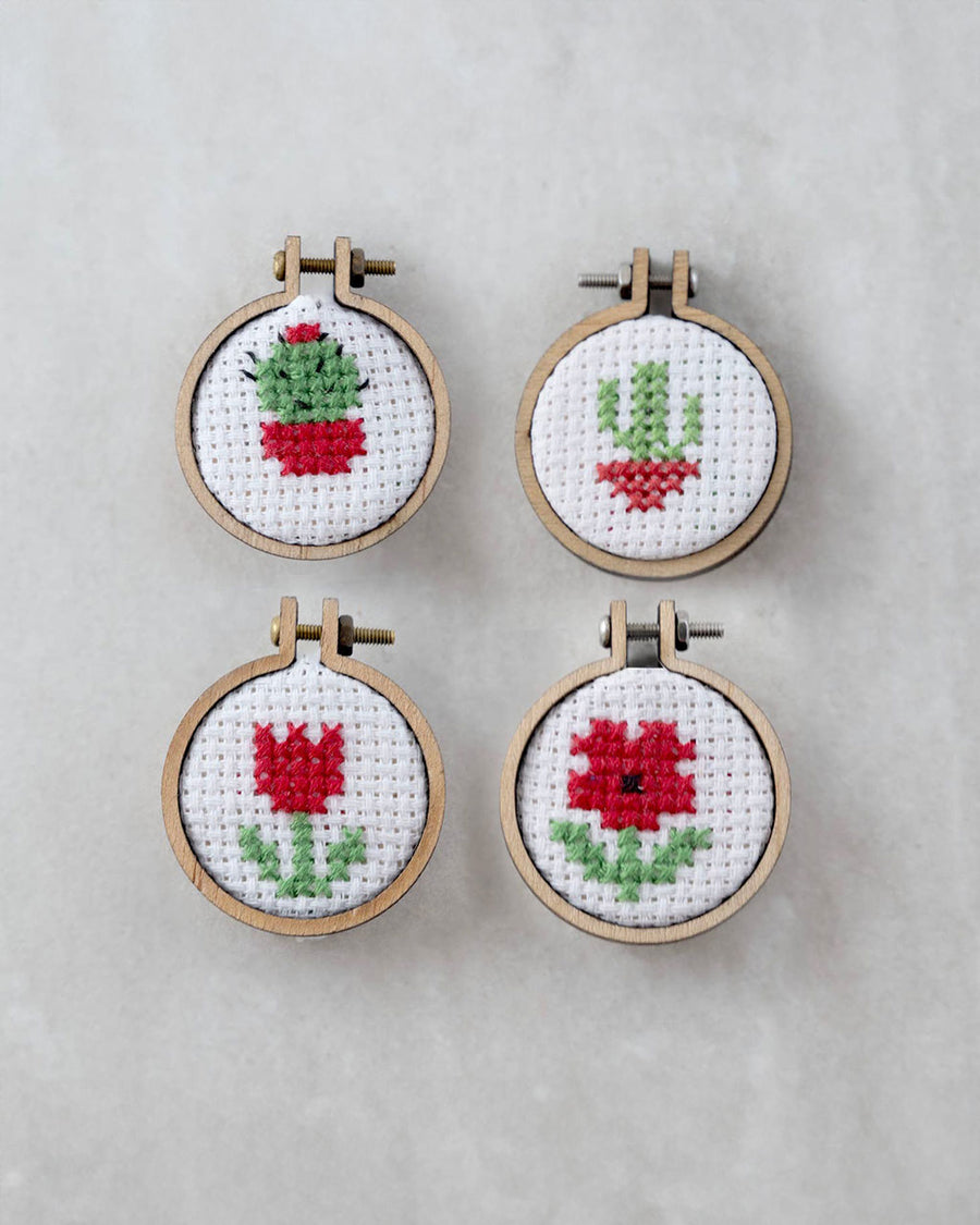 completed cactus variations of cross stitch kit