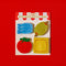 set of 4 mini sticky note tabs: sardines, olive, tomato and ravioli