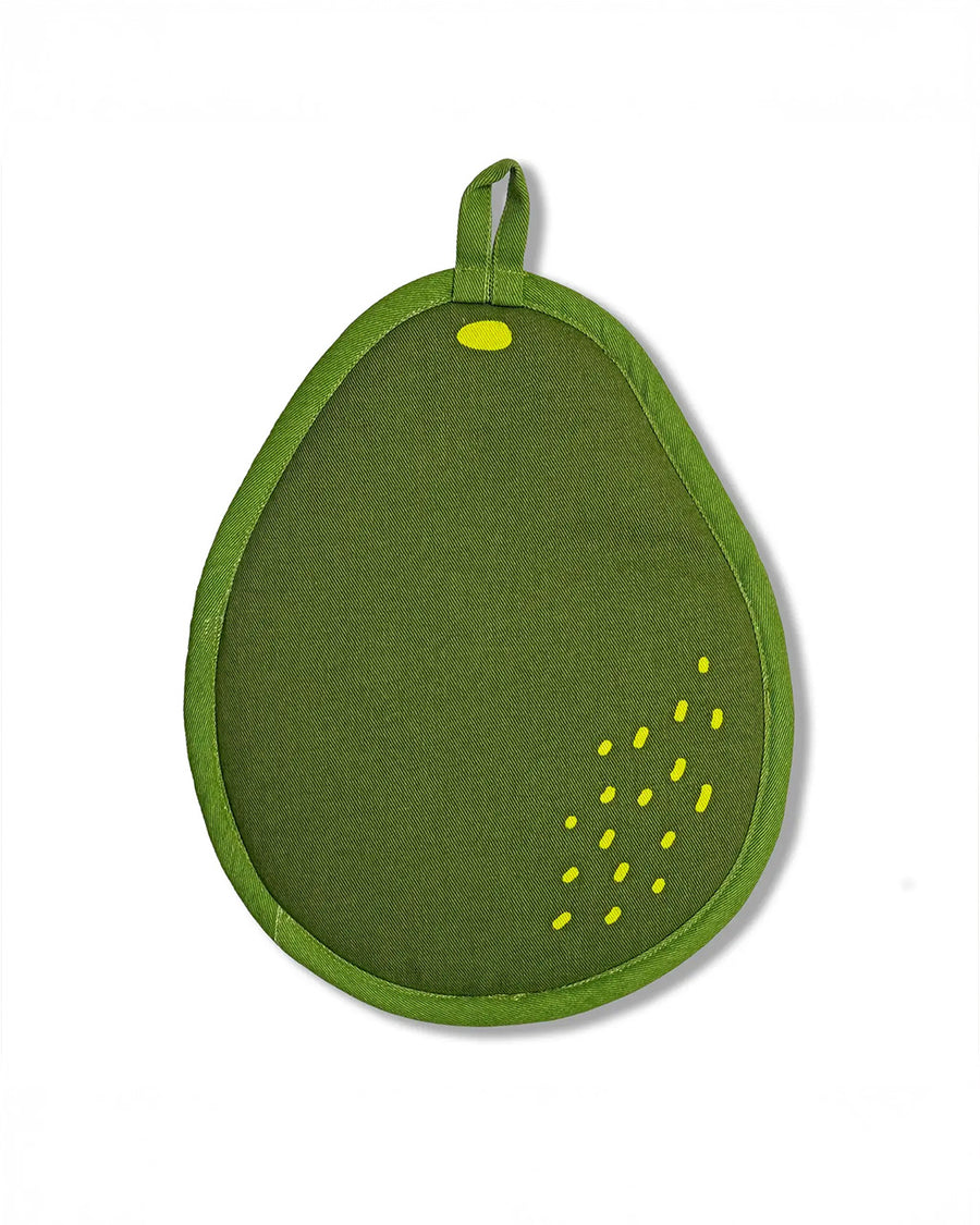 back view of avocado pocket pot holder