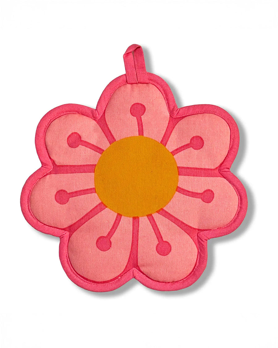 back view of pink blossom pocket pot holder