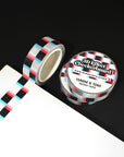 roll of 3D effect checkerboard washi tape with two rolls next to it