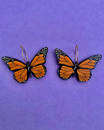 dangle monarch butterfly earrings