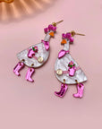 goose earrings dress in pink cowgirl outfit