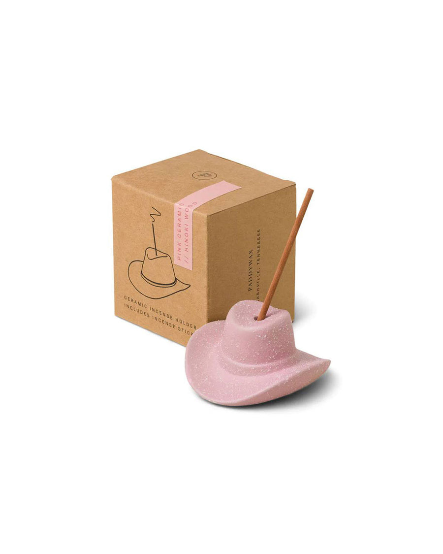pink cowboy hat incense holder and box