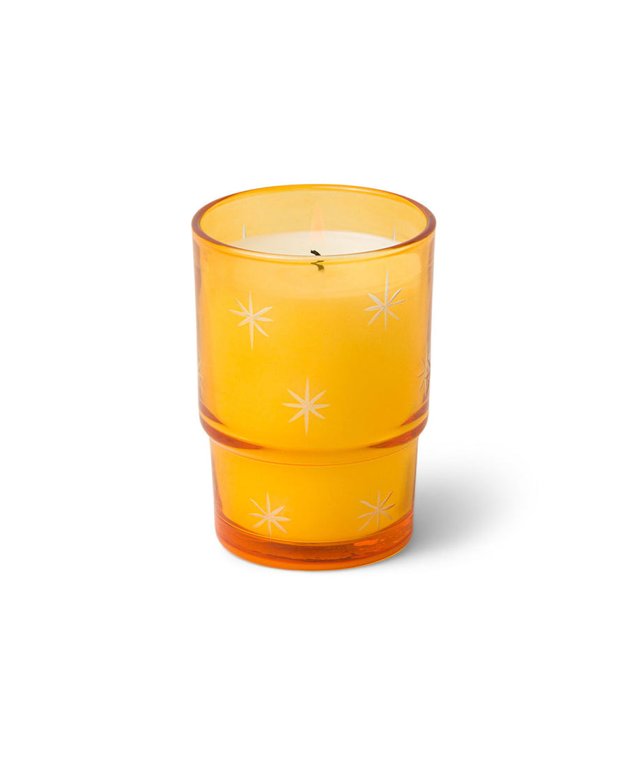 sweet orange and fir star glass candle