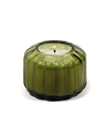 4.5 oz candle in a green ripple vessel