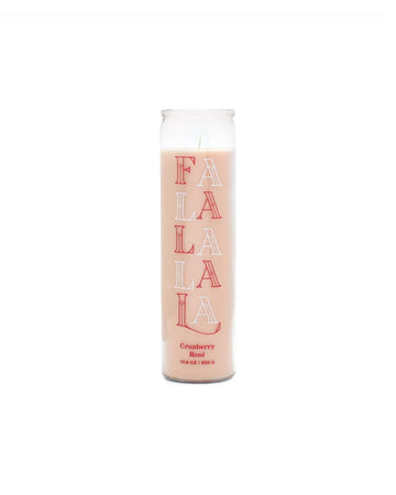 'falalalala' 10.6 oz candle in cranberry rose scent