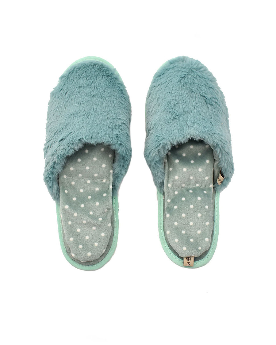 aqua slip on aromatherapy slippers with lavender inserts