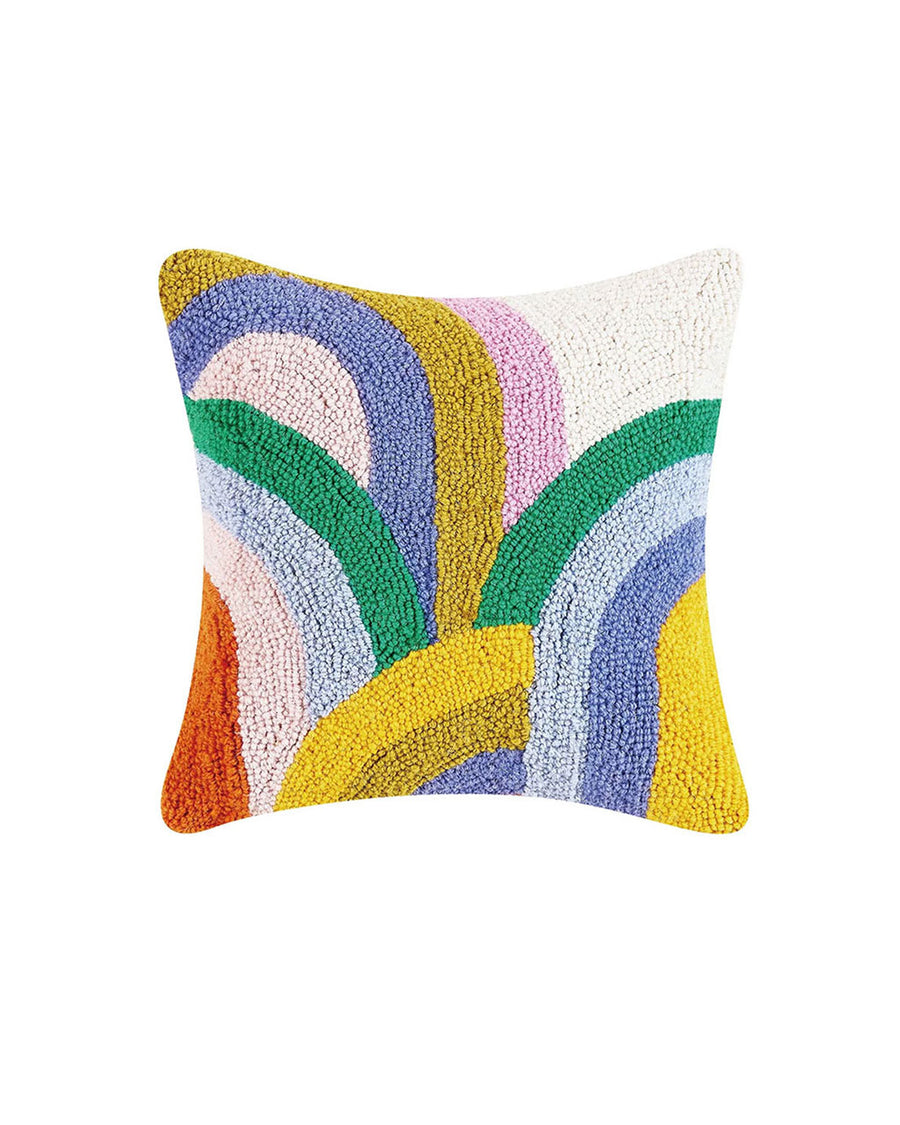 14 in. x 14 in. throw pillow with colorful arch design