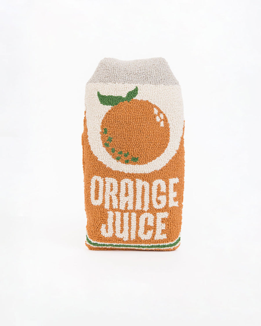 orange juice carton shaped throw pillow