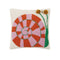cream square throw pillow with colorful snail with pom pom eyes