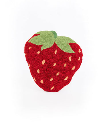 strawberry shaped throw pillow