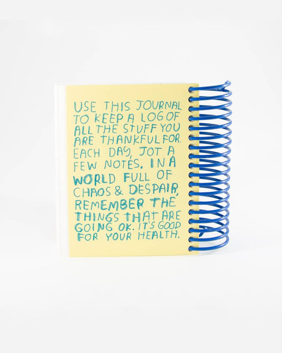 use this hournal to keep a log of all the stuff you are thankful for each day, jot a few notes. in a world full of chaos and dispair, remember the things that are going ok, it's good for your health