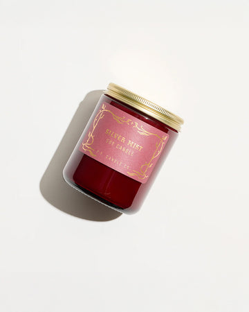 silver mist standard candle with ed jar and gold lid