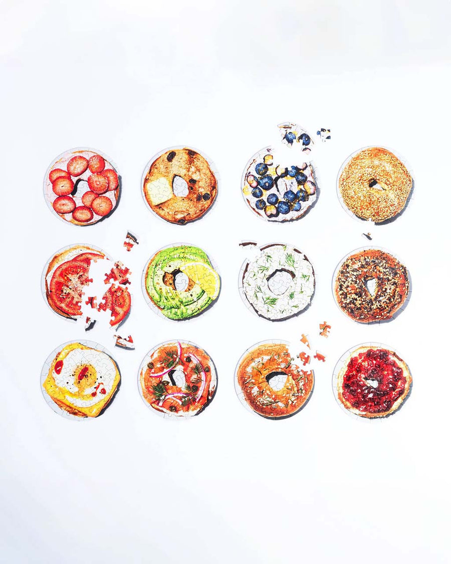 12 different bagel mini puzzles