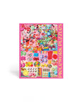 back of 1000 piece double sided puzzles with various sweets on each side