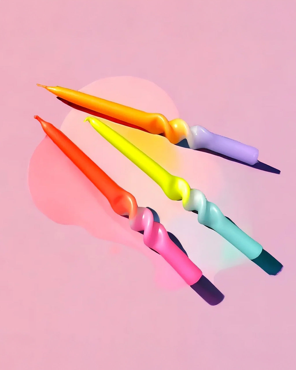 Dip Dye Swirl Candles - Topsy Turvy