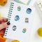 stickers inside of 'my super special collection of fruit stickers' journal book